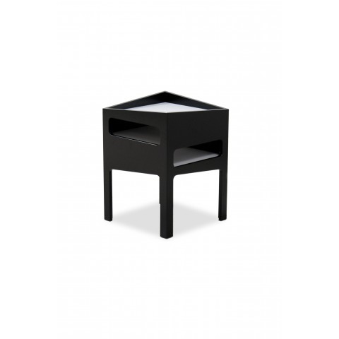 Tavolino modello Trick colore nero con ripiani grigi