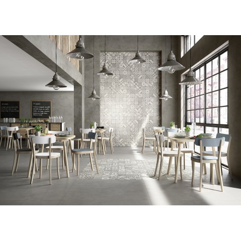 Porcelain tile resin effect Block Marazzi col.white ( 60x60 cm) for livingroom